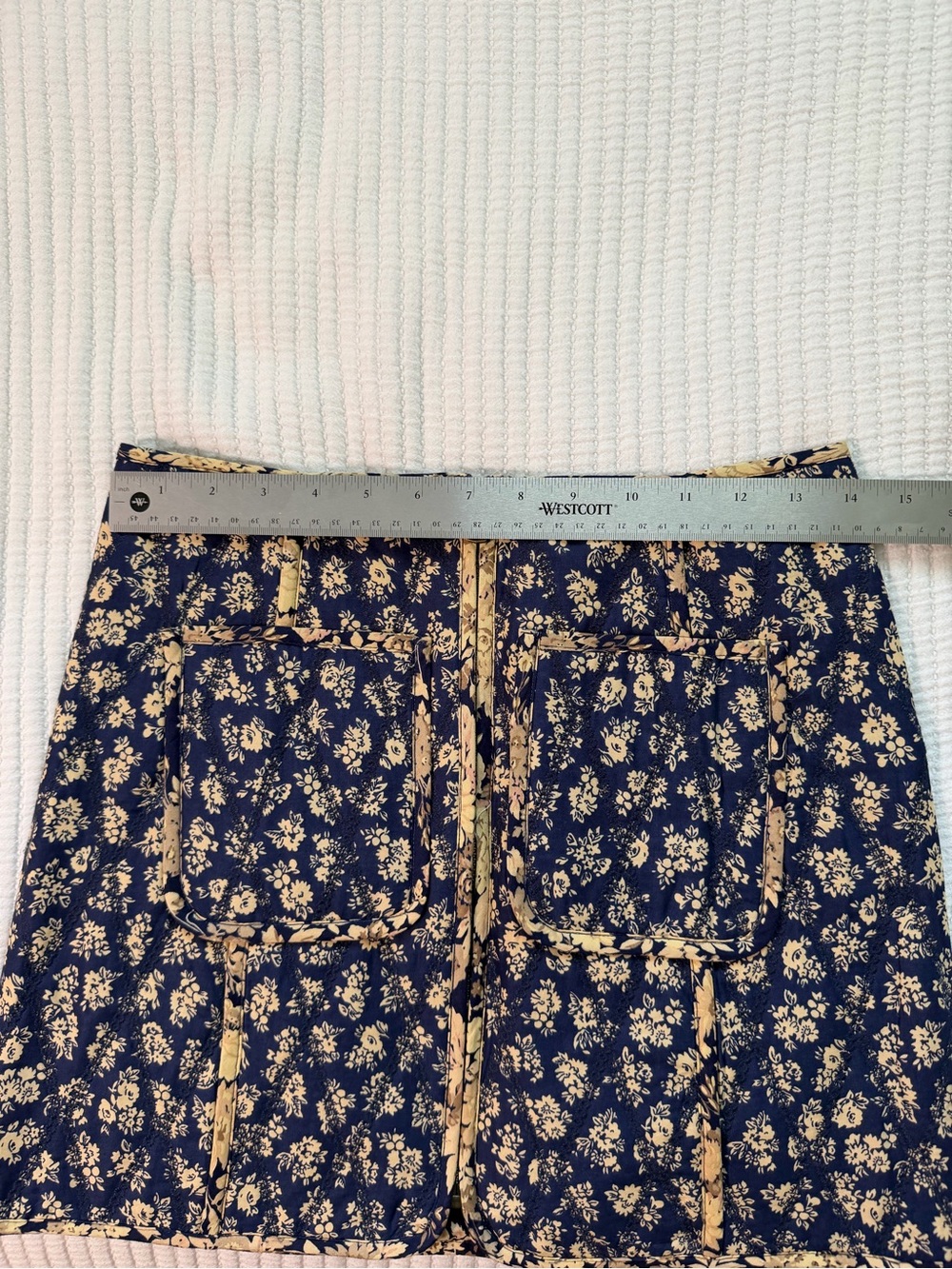 Sézane Foxy Skirt Cara Mix Print Navy Cream Floral 36/4 - Picture 5 of 6